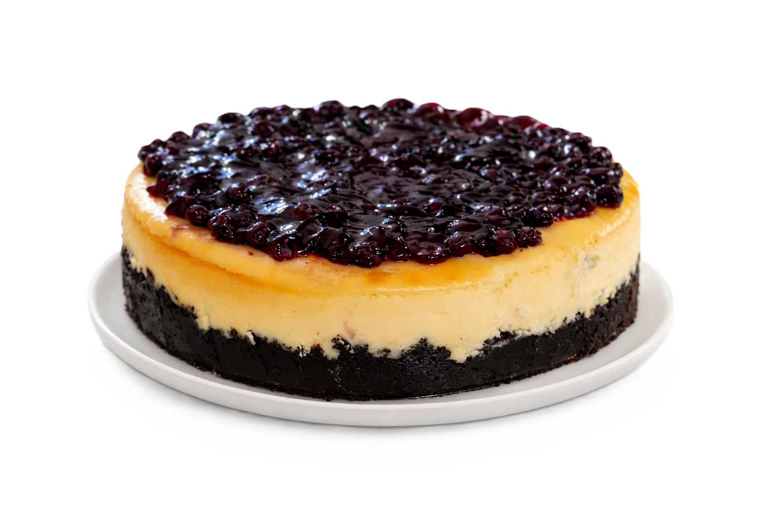 Premium mixed berry cheesecake with fresh strawberries and blueberries